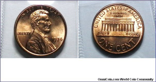 U.S. 1974-P 1 Cent KM# 201 