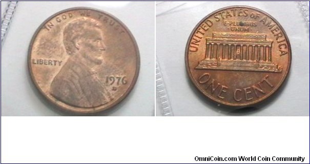 U.S. 1976-D 1 Cent KM# 201 