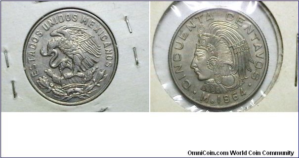 Mexico 1964-M 50 Centavos  Km# 451 