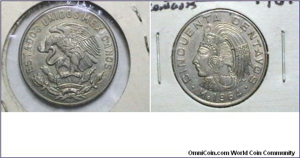 Mexico 1964-M 50 Centavos  Km# 451