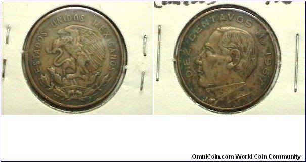 Mexico 1967-M 10 Centavos  Km# 433 