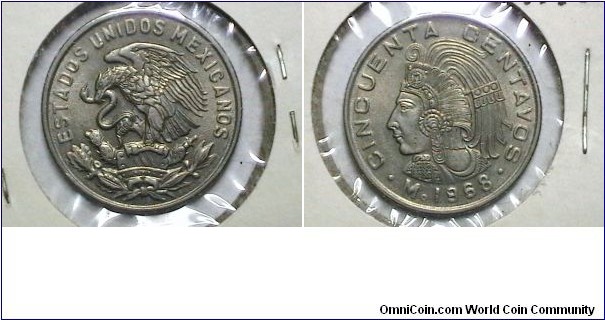 Mexico 1967-M 10 Centavos  Km# 433 