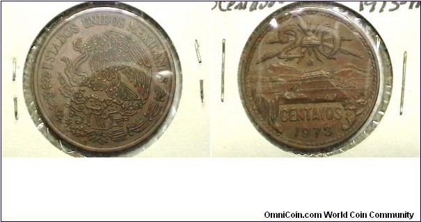 Mexico 1973-M 20 Centavos  Km# 441 