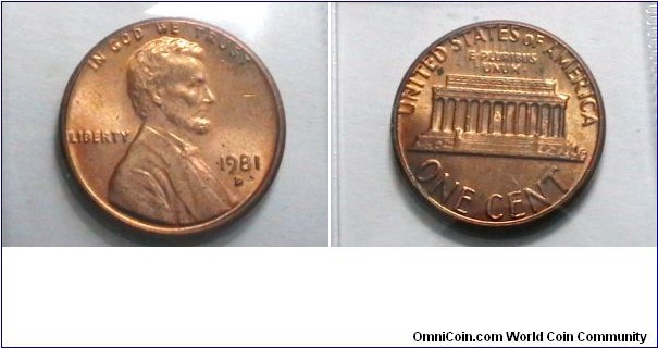 U.S. 1981-D 1 Cent KM# 201 