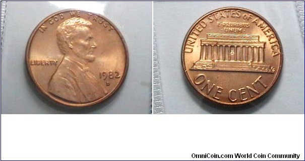 U.S. 1982-D 1 Cent KM# 201 Large Cppr Date 