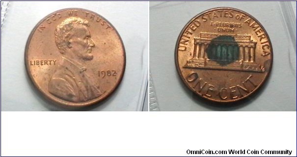 U.S. 1982-P 1 Cent KM# 201a Small Zn. Date 