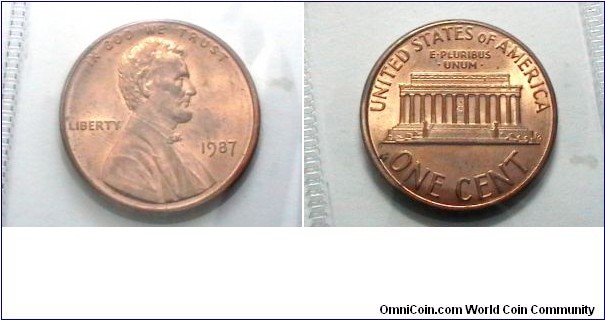 U.S. 1987-P 1 Cent KM# 201b 