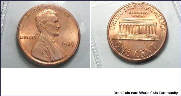 U.S. 1989-P 1 Cent KM# 201b 