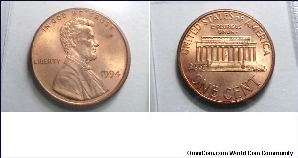 U.S. 1994-P 1 Cent KM# 201b 