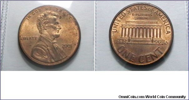U.S. 2001-P 1 Cent KM# 201b 