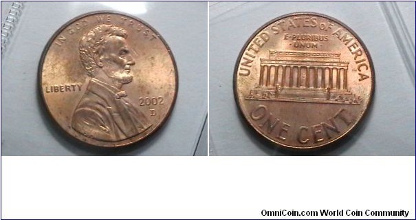 U.S. 2002-D 1 Cent KM# 201b 