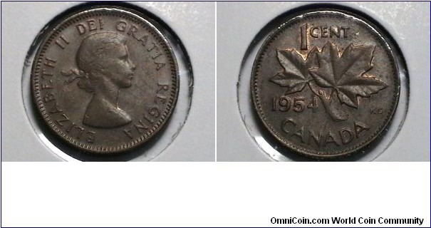 Canada 1954 1 cent KM# 49 