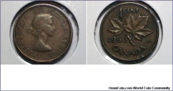 Canada 1956 1 cent KM# 49 