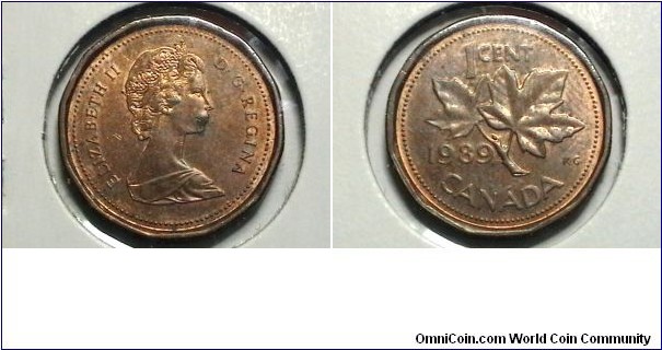 Canada 1989 1 cent KM# 132 