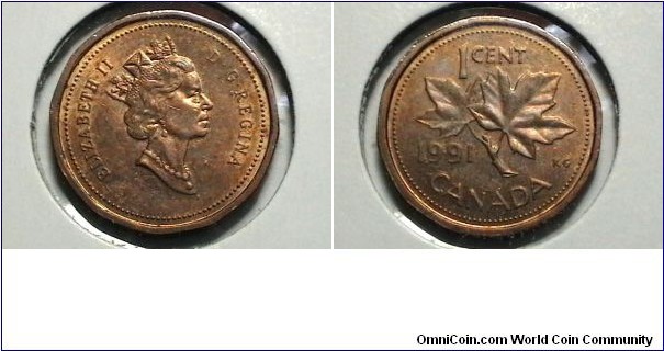 Canada 1991 1 cent KM# 181 