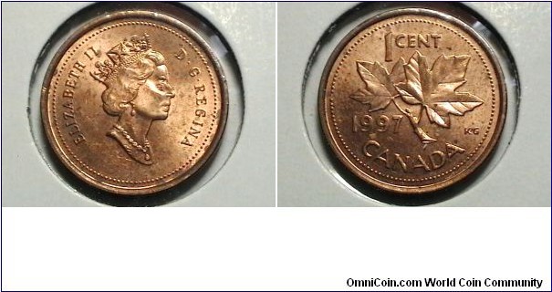 Canada 1997 1 cent KM# 289 