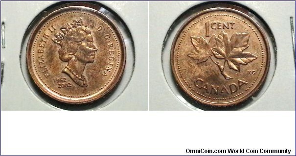 Canada 2002(1952-) 1 cent KM# 445 