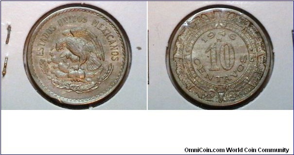 Mexico 1946-M 10 Centavos KM# 432 