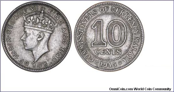 1945i MALAYA KGVI 10 CENTS SILVER and the 1945i MALAYA KGVI SILVER 20 CENTS are amongst the most difficult coins to acquire in the entire Malaya collection.
Currently to my knowledge there are 4 known specimens in the world. One from Jerry Remick's Collections which is the only UNC, the other by fellow id HKML, another friend and myself. This coin is currently grading from NCS, hope it comes back with good numbers tagged to it. Hope you csn enjoy this collection with me.