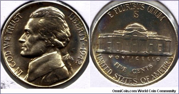 1942-S Silver Nickel