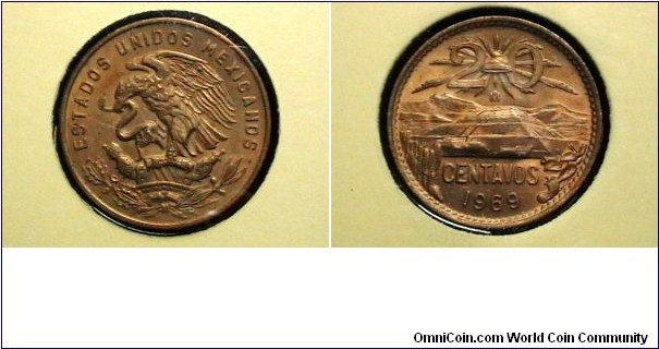 Mexico 1969-M 20 Centavos KM# 440 