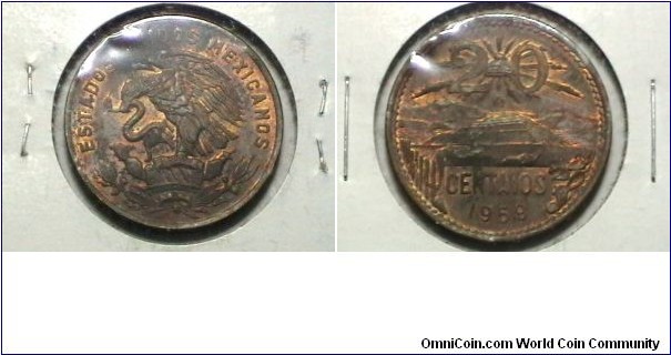 Mexico 1959-M 5 Centavos KM# 426 