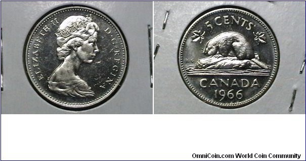 Canada 1966 5 Cents KM# 60.1 
