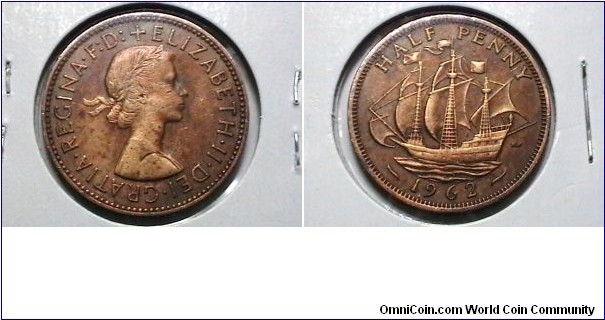Great Britain 1962 Half Penny KM# 896 
