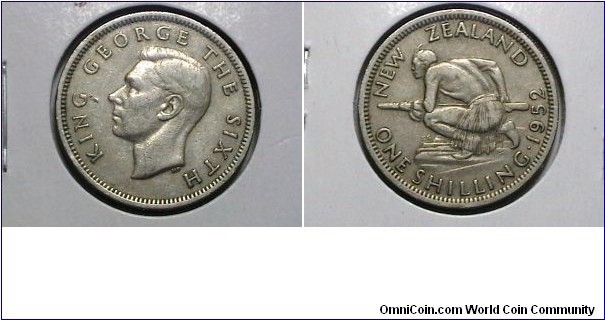 New Zealand 1952 1 Shilling KM# 17 