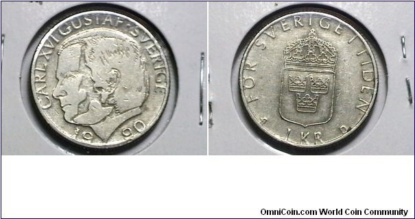 Sweden 1990 1 Krona KM# 852 