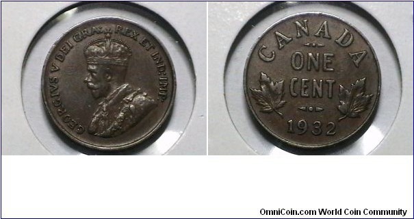 Canada 1932 1 Cent KM# 28 