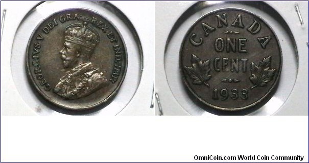 Canada 1933 1 Cent KM# 28 