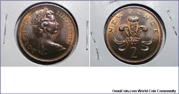 Great Britain 1971 2 New Pence KM# 915 