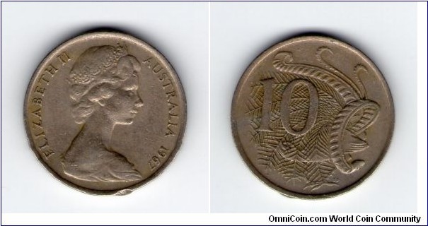 10 Cents Copper-Nickel.