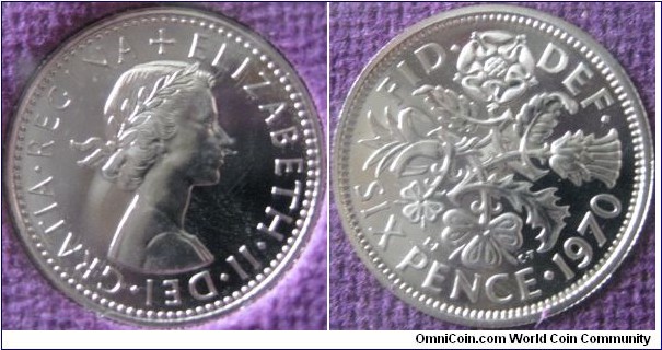 1970 proof sixpence