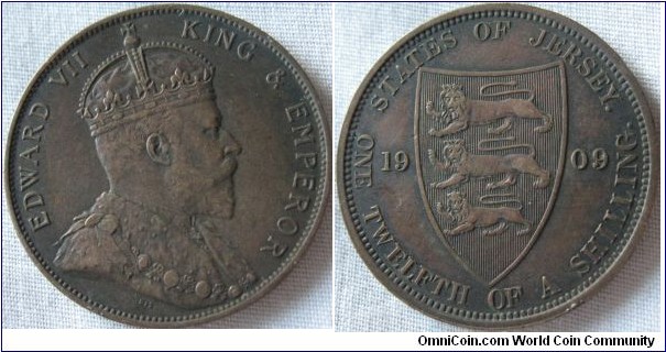 1909 1/12 shilling, VF grade