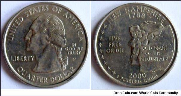 U.S. quarter.
2000, New Hampshire