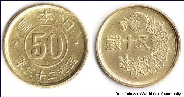 30219-japan-50 Sem_Showa23- year1948_tipoUNC