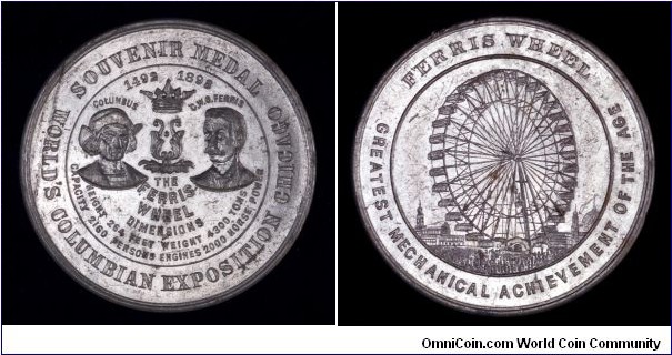 World's Columbian Exposition Ferris Wheel medal.