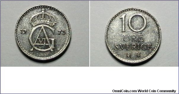 Sweden 1972 10 Ore KM# 835 