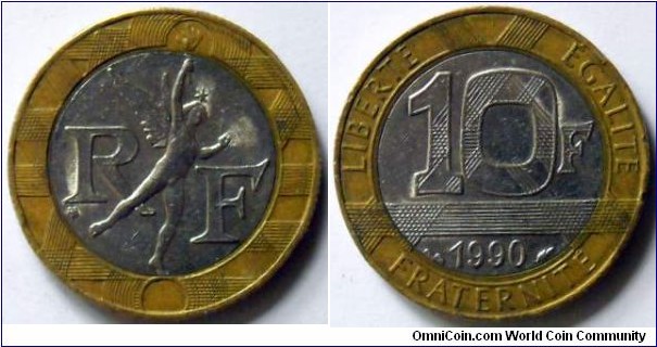 10 francs.
1990, Spirit of Bastille