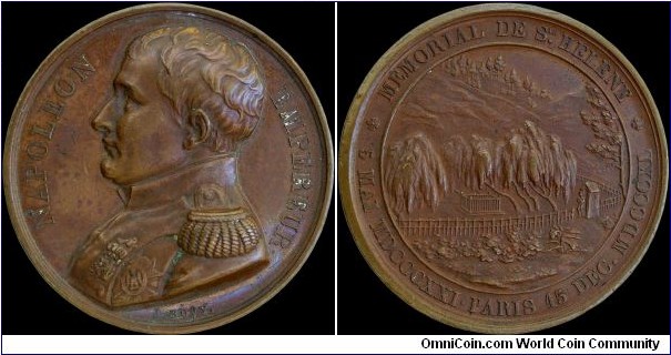 1840 Translation aux Invalides du corps de Napoléon, France.

The iconic medal that deals with moving Napoleon's body back to France.