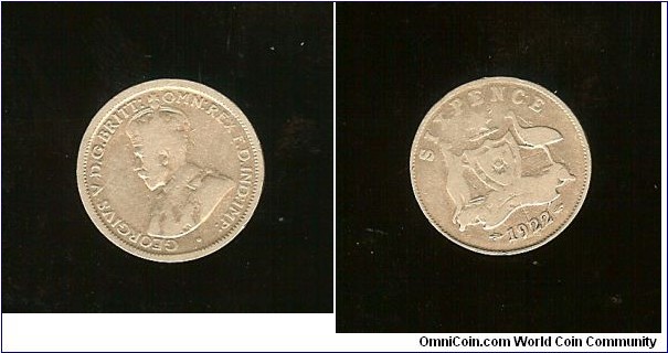 1922 Sixpence Die Crack Through Date