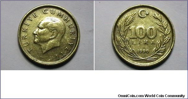 Turkey 1990 100 Lira Km# 998 