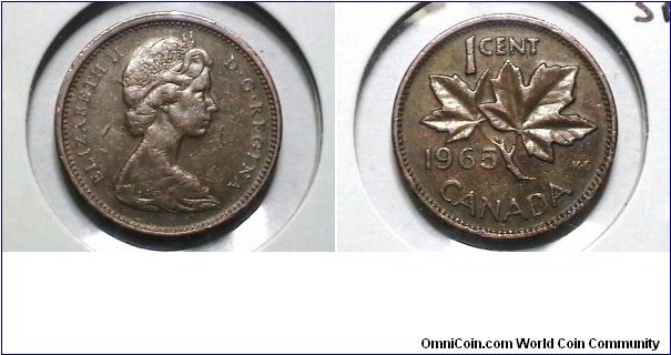 Canada 1965 1 Cent V1 SB P5 KM# 59.1 