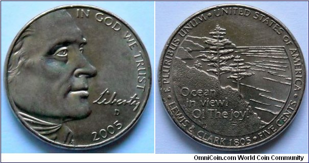 5 cents.
2003 (D) Ocean view.