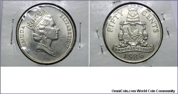 Bermuda 1986 50 Cents Km# 48 