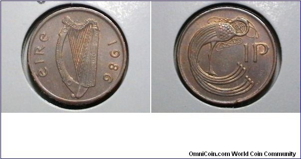 Ireland 1986 1 Penny KM# 20 