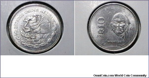 Mexico 1986 10 Pesos KM# 512 