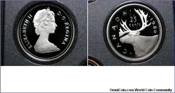 Canada 1986 Proof 25 Cents Km# 74 